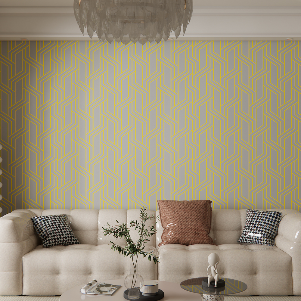 Glossy gold geometry wall decoration sticker