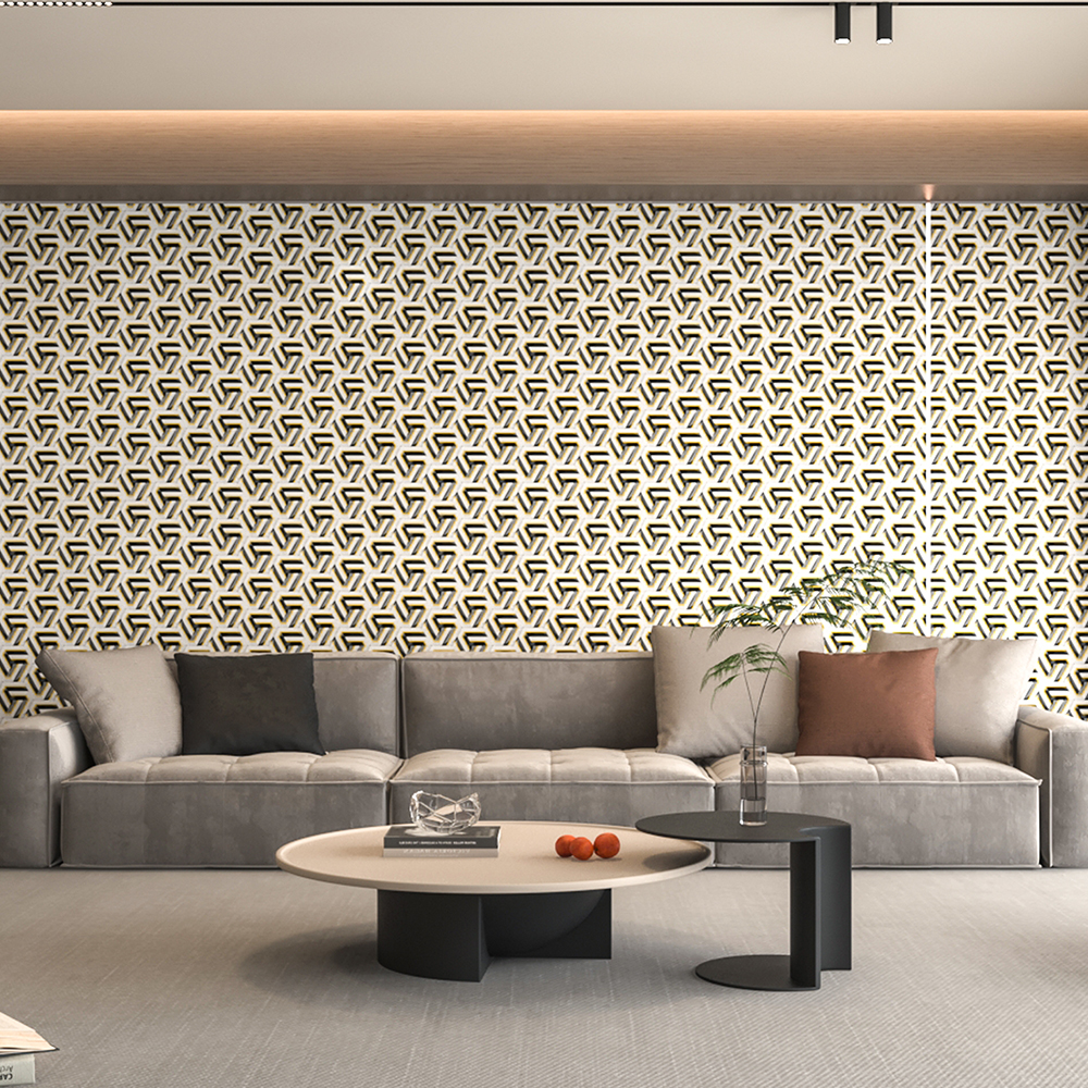 Glossy gold geometry wall decoration sticker