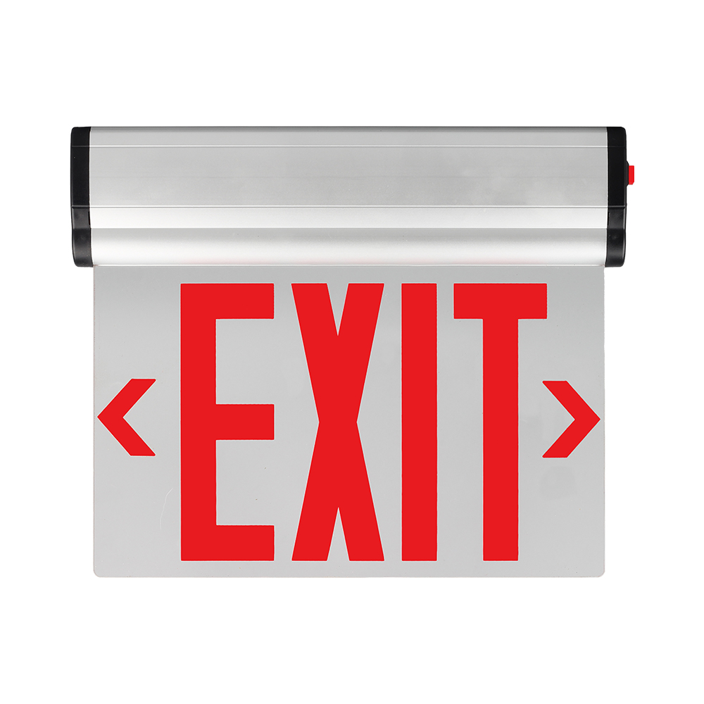 LED Edge Lit Exit Sign UL 924 Hardwired Emergency Exit Lights With Battery Backup With Rotating