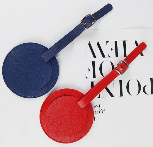 Haslor Leather sewn round-shaped boarding pass luggage tag