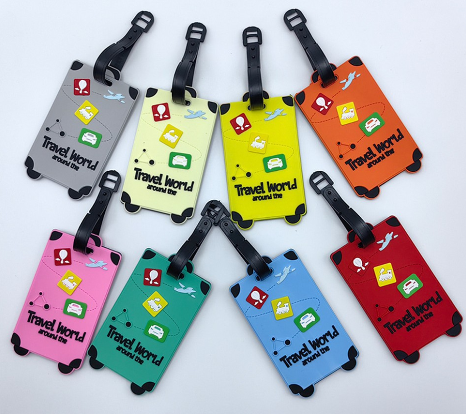 cute luggage tag for preventing loss - address cartoon logofor logistics boarding luggage tag