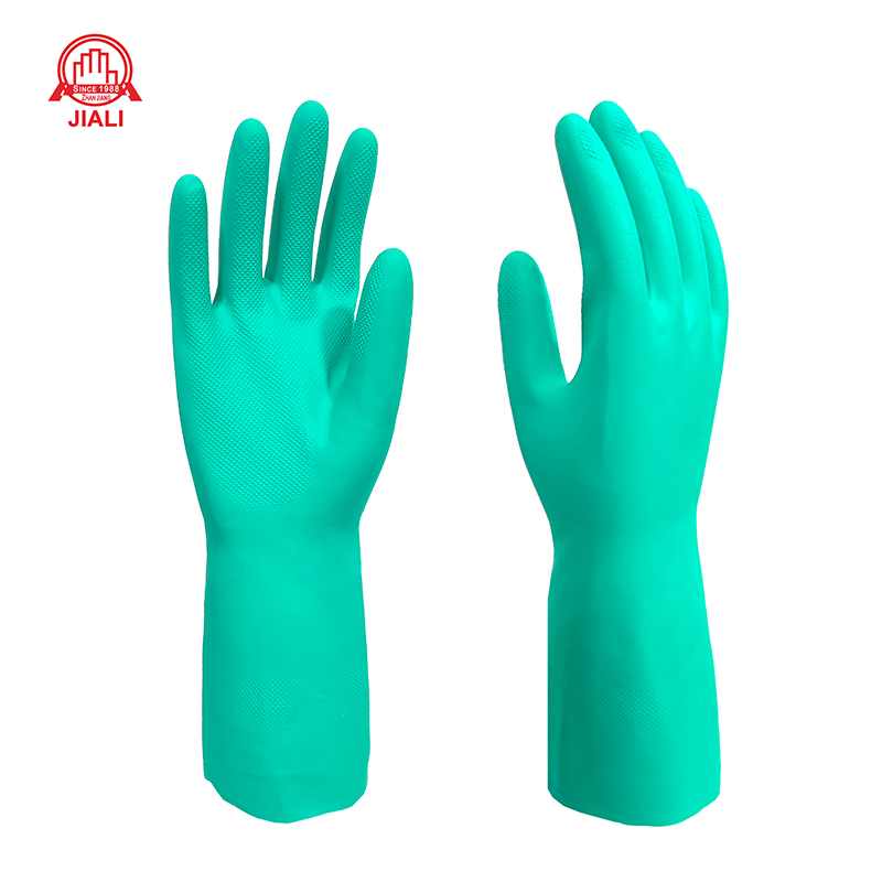GREEN Nitrile industrial gloves