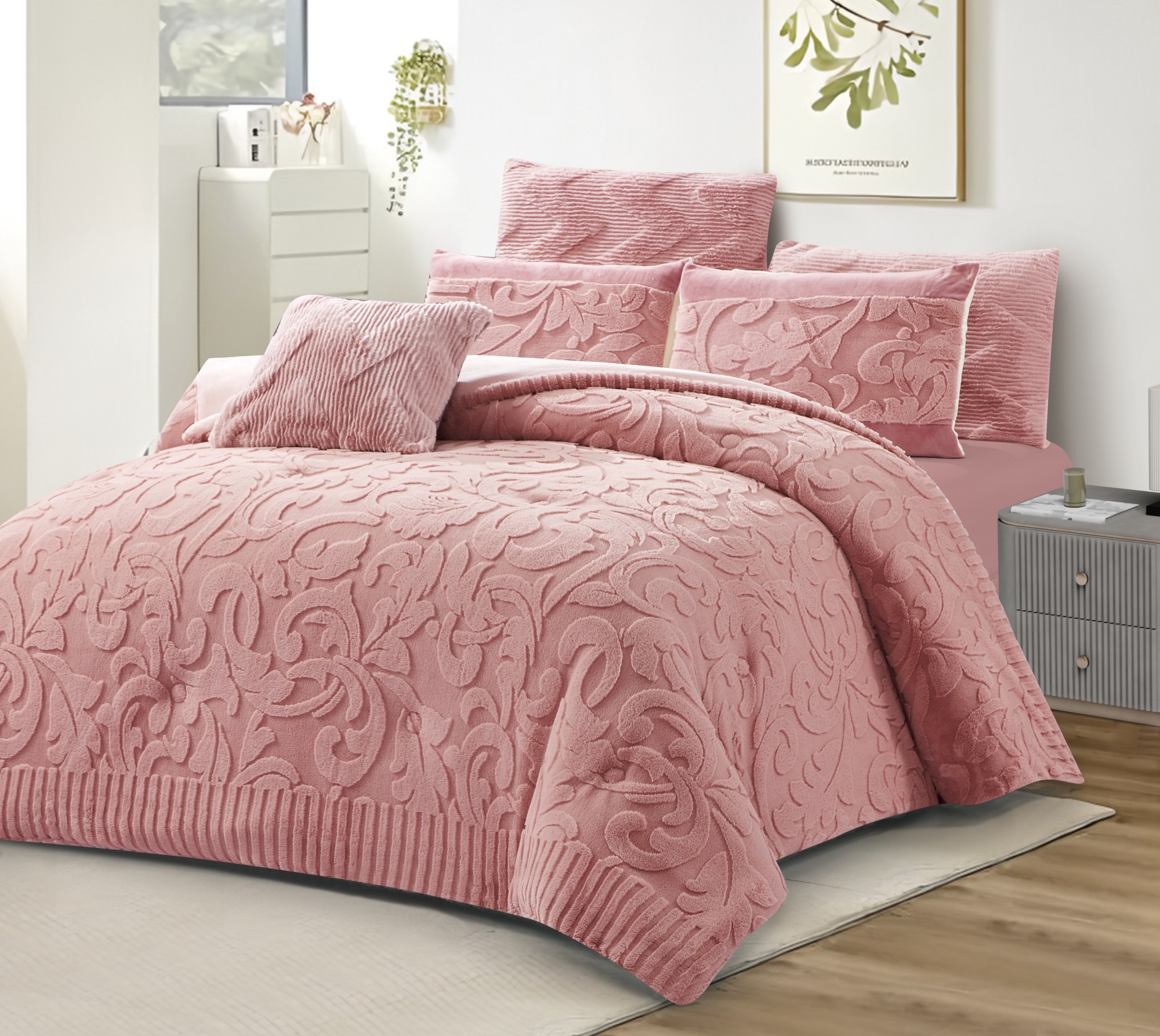 Faux Rabbit fur Jacquard Comforter