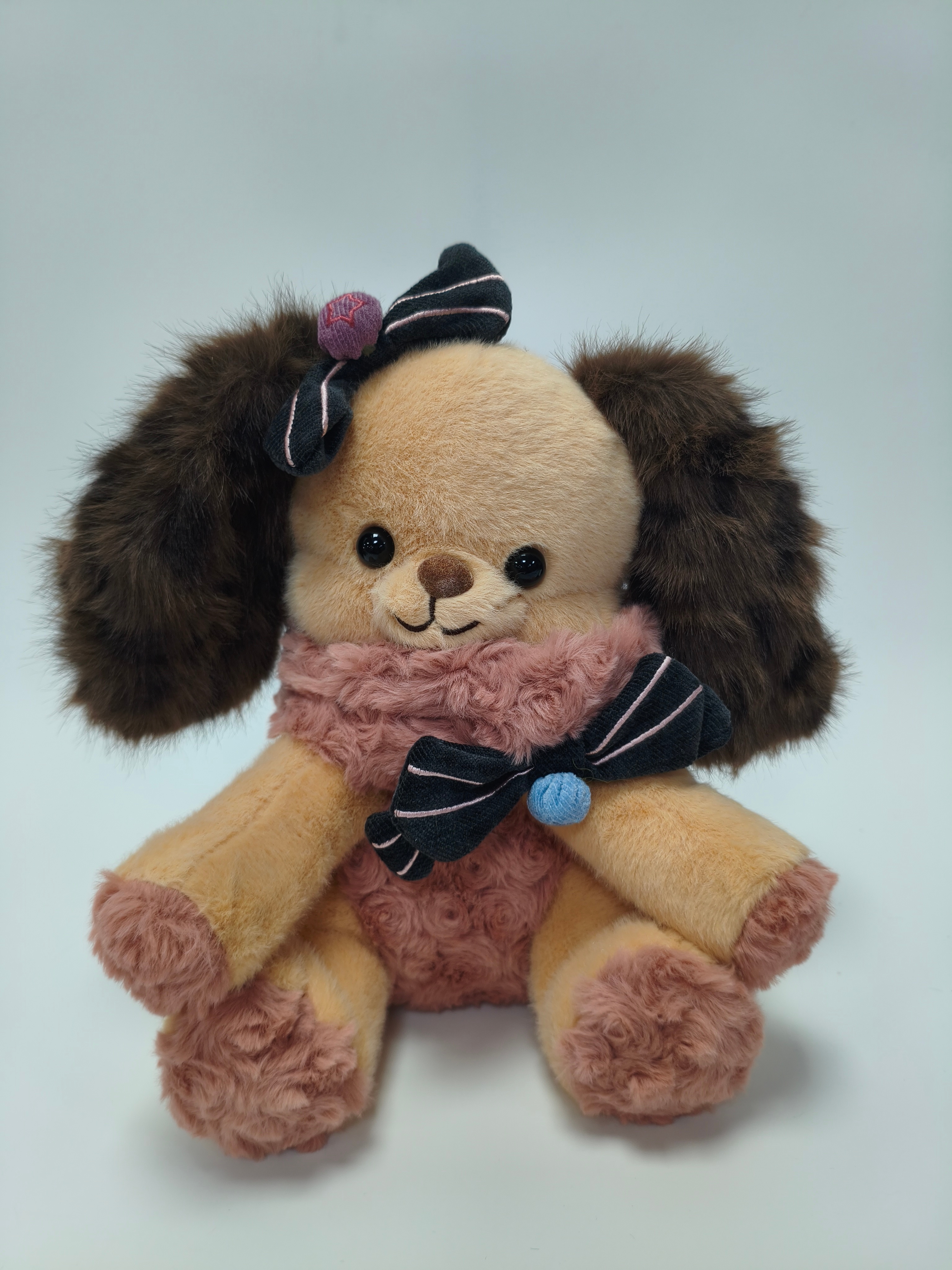 Lolita Style Cute Pet Plush Toy, Bow Dog & Bear Stuffed Animal, Kids Comfort Plush Customizable