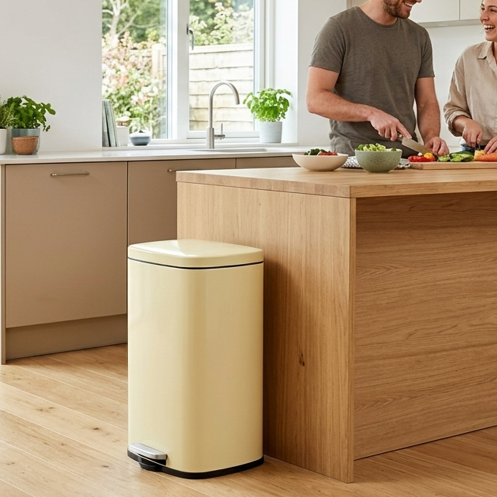 Customized multiple colors 5L 12L 30L 50L rectangular kitchen metal trash can with foot pedal SW6843