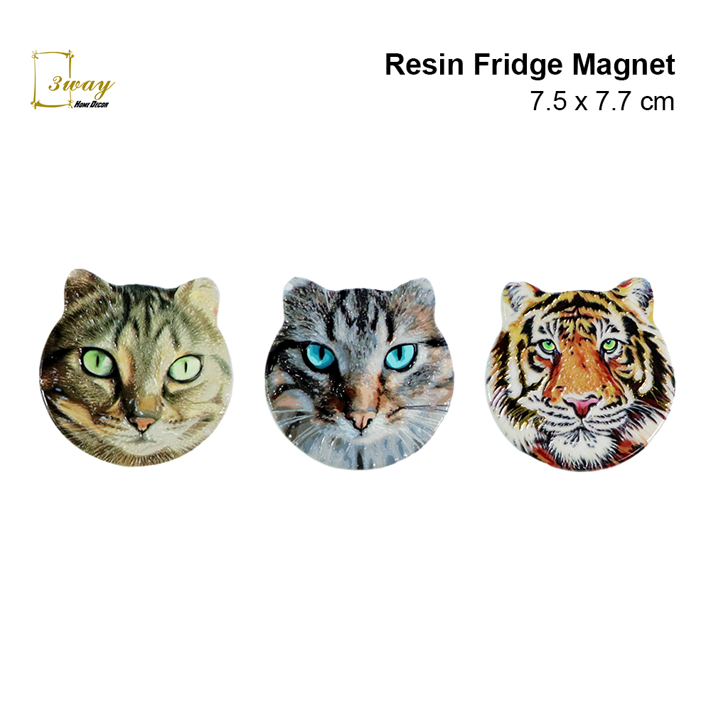 SquareFit Resin Fridge Magnet Cat Shape 7.5x7.7 cm