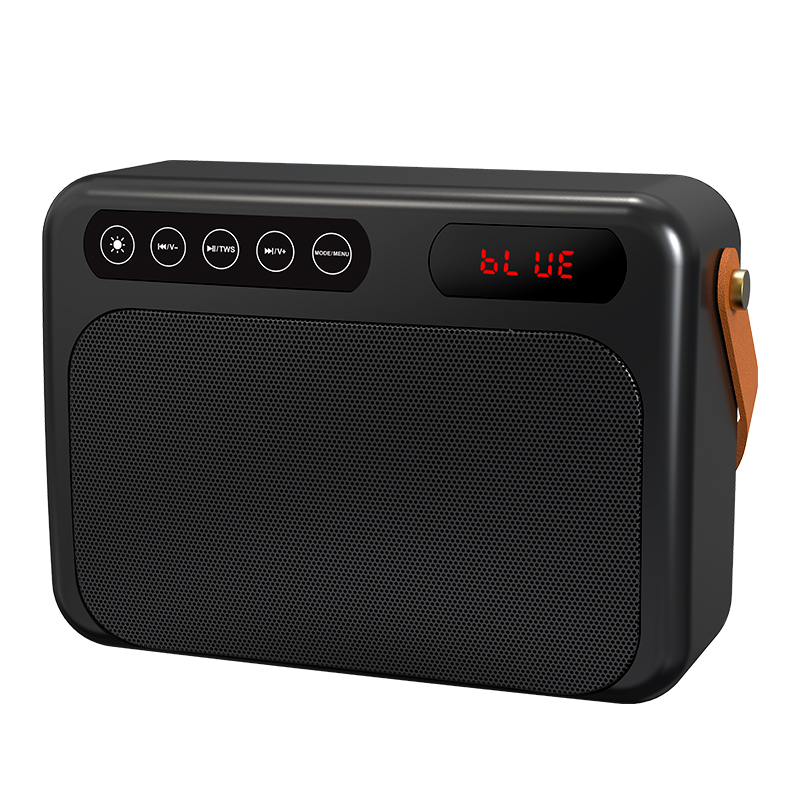 Portable colorful lights speaker with handle