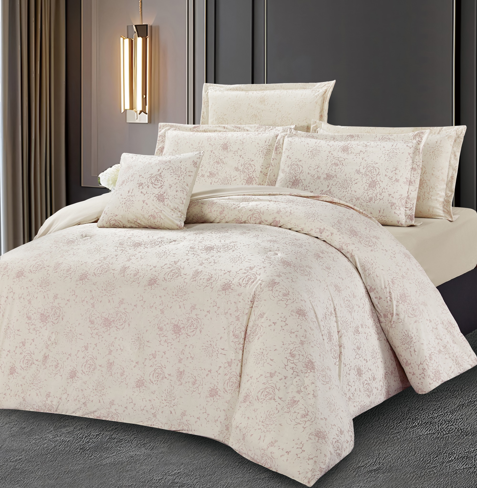 Glue printed velvet comforter set