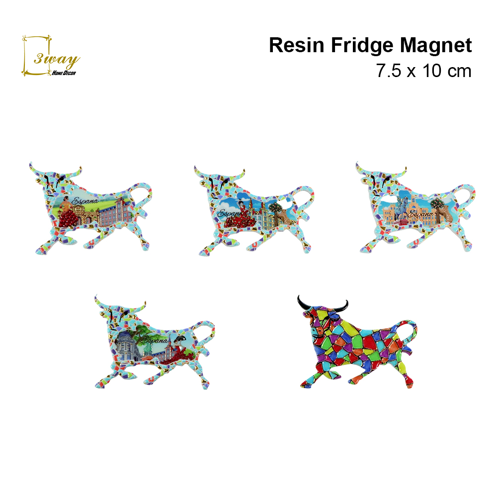SquareFit Resin Fridge Magnet Cattle Shape 7.5x10.5 cm