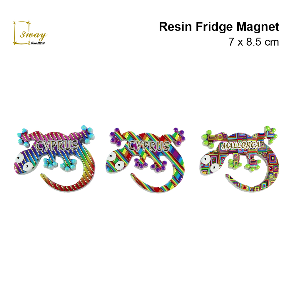 SquareFit Resin Fridge Magnet Gecko Shape 7x8.5 cm