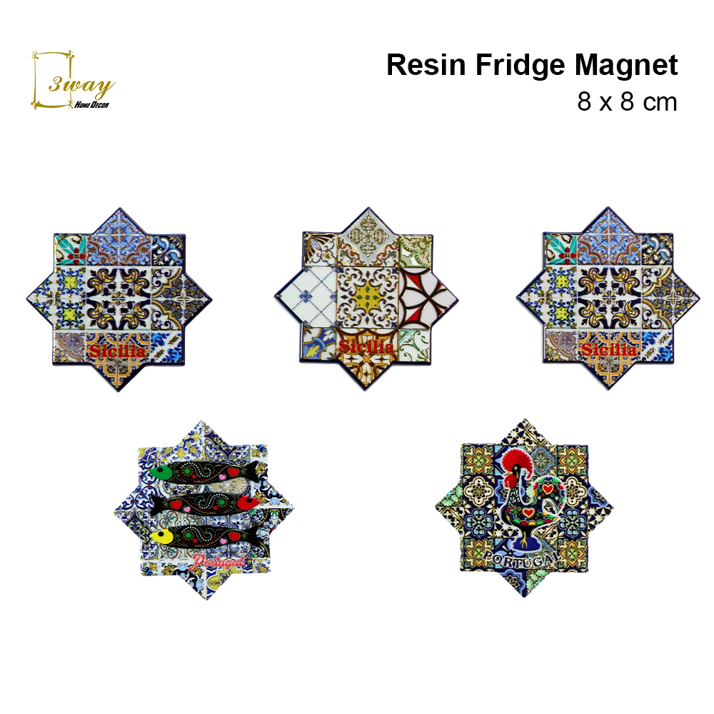 SquareFit Resin Fridge Magnet Anise Star Shape 8x8 cm