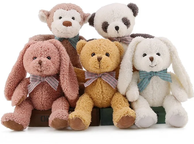 High Quality Cute Plush Animal Toys Stuffed Monkey Bunny Baer Panda Plush Toy Soft Plush Dolls