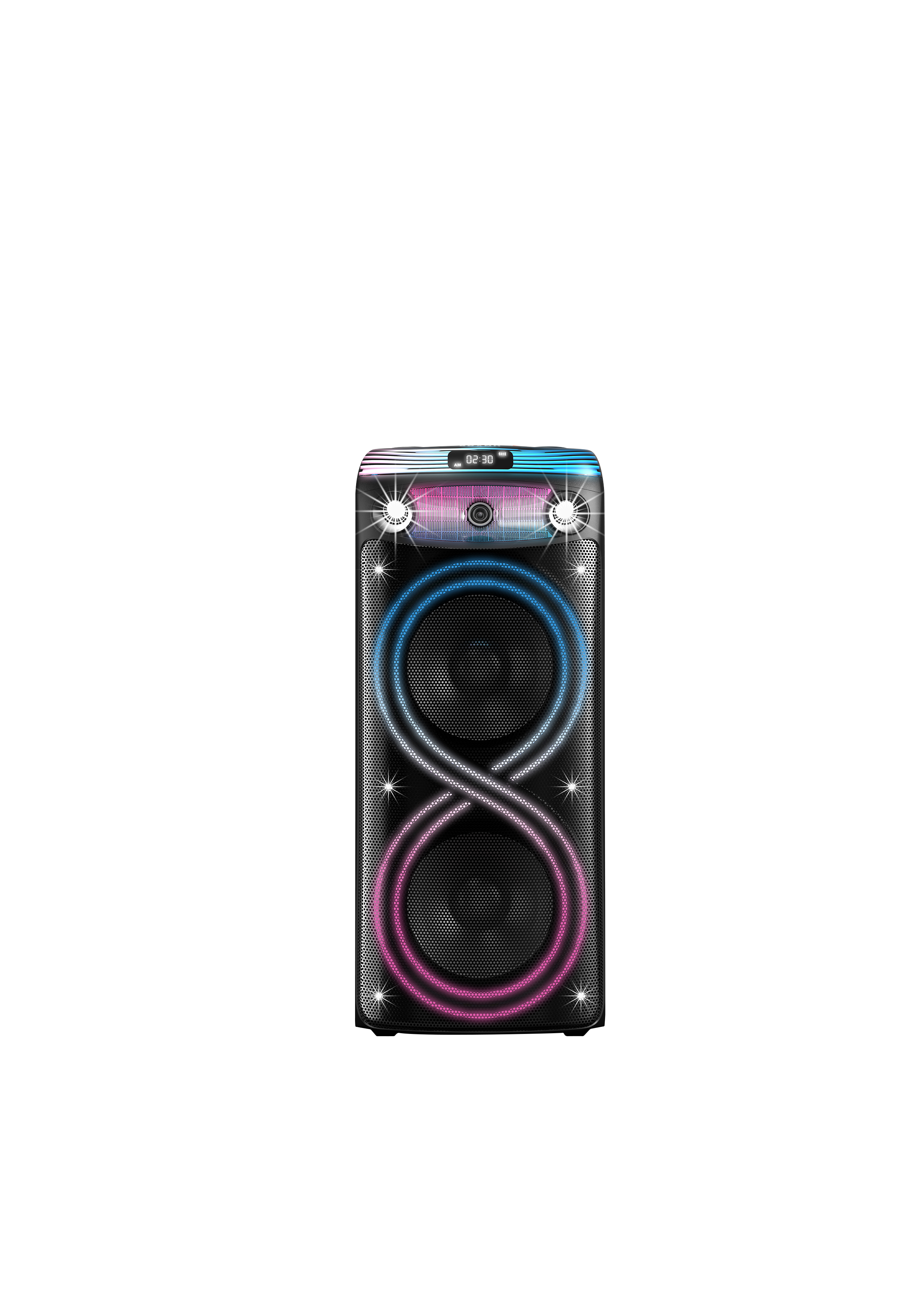 Dual 10 Inch wooden Speaker with 8 ledLight Stereo Speaker DJ Loud Portable Speaker TWS Speaker