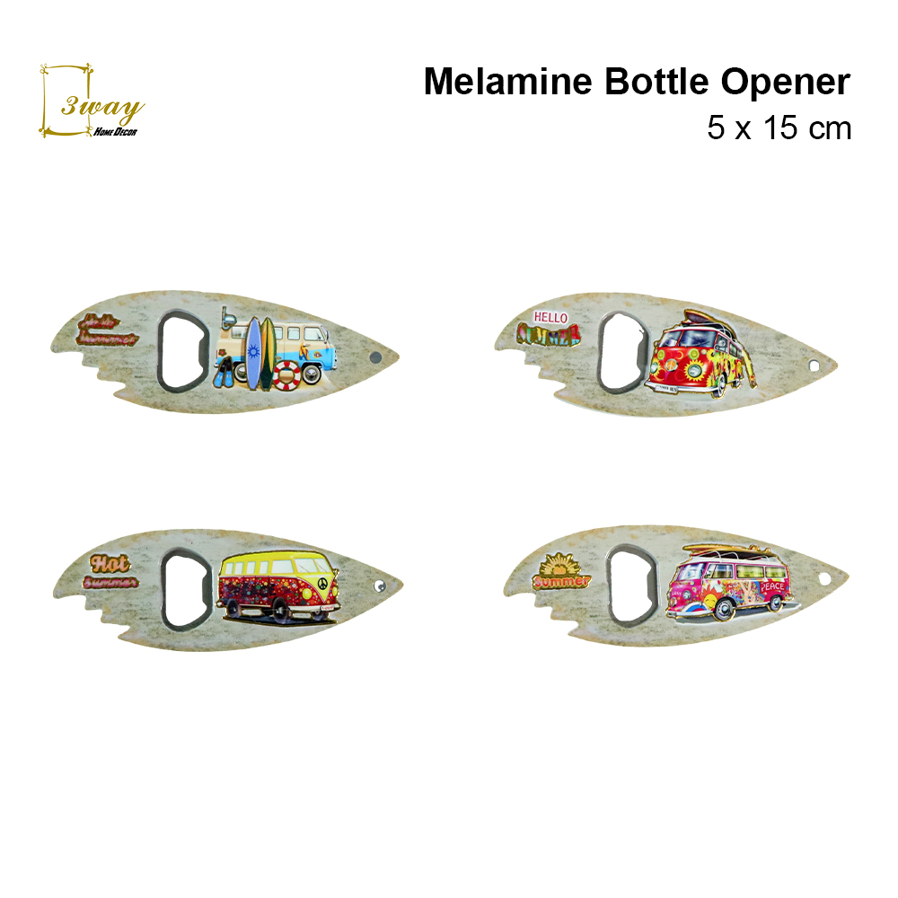 SquareFit Melamine Bottle Opener Surfboard Shape 5x15 cm