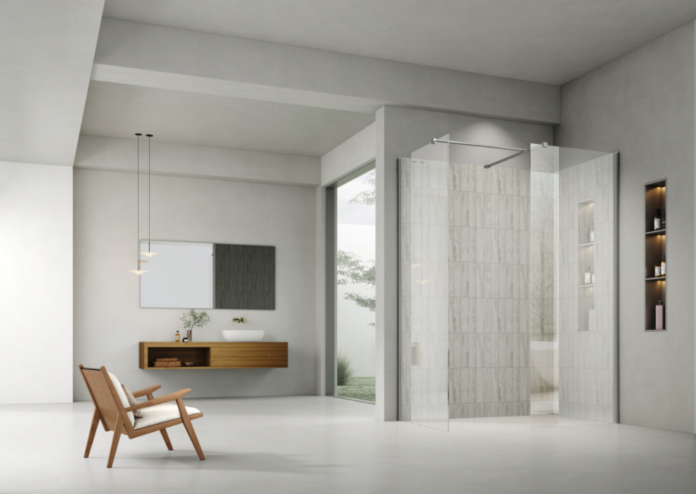 Neptum NAR1320 Frameless Walk-in Shower Enclosure