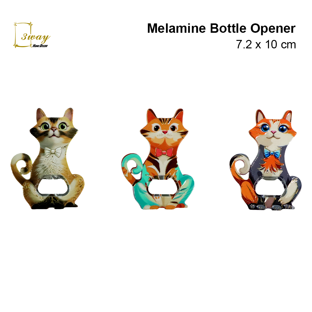 SquareFit Melamine Bottle Opener Cat Shape 7.2x10 cm