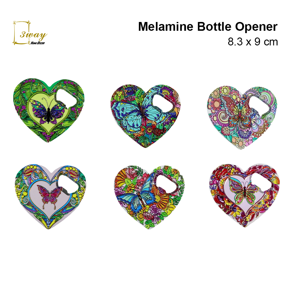 SquareFit Melamine Bottle Opener Heart Shape 8.3x9 cm