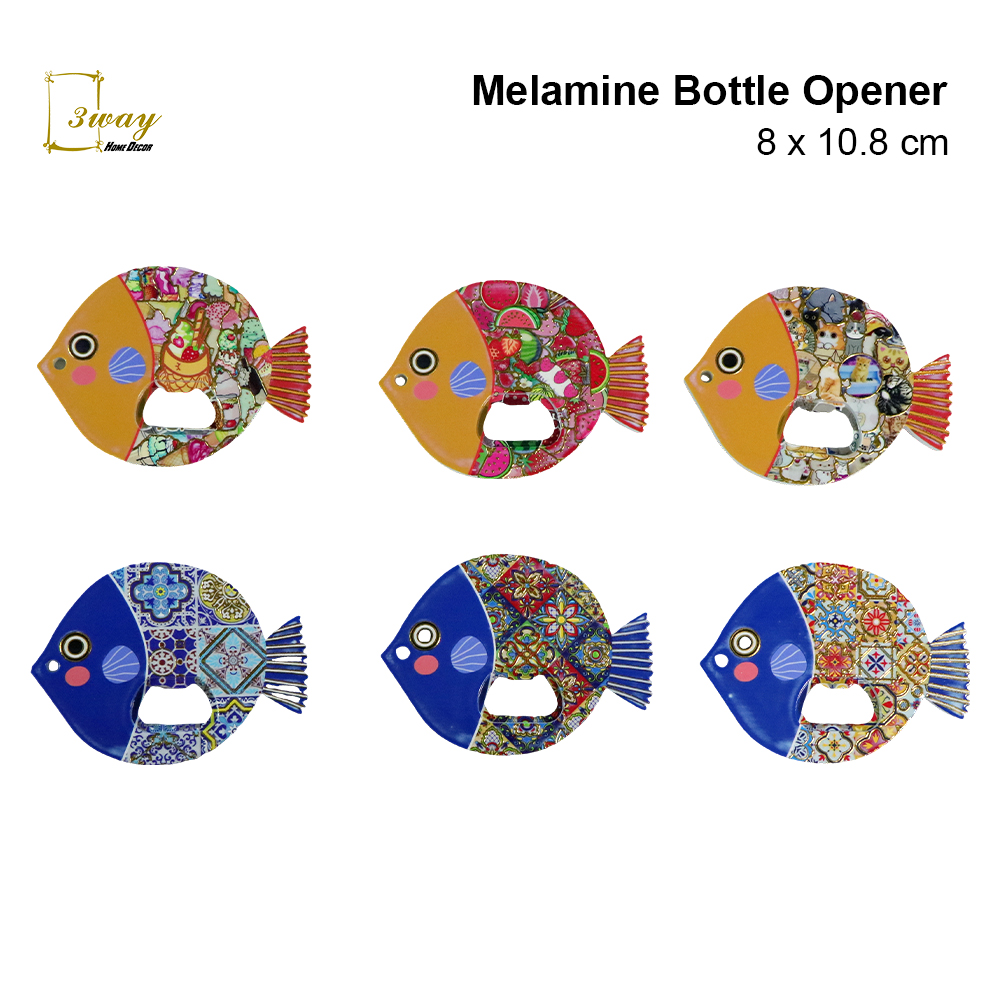 SquareFit Melamine Bottle Opener Fish Shape 8x10.8 cm