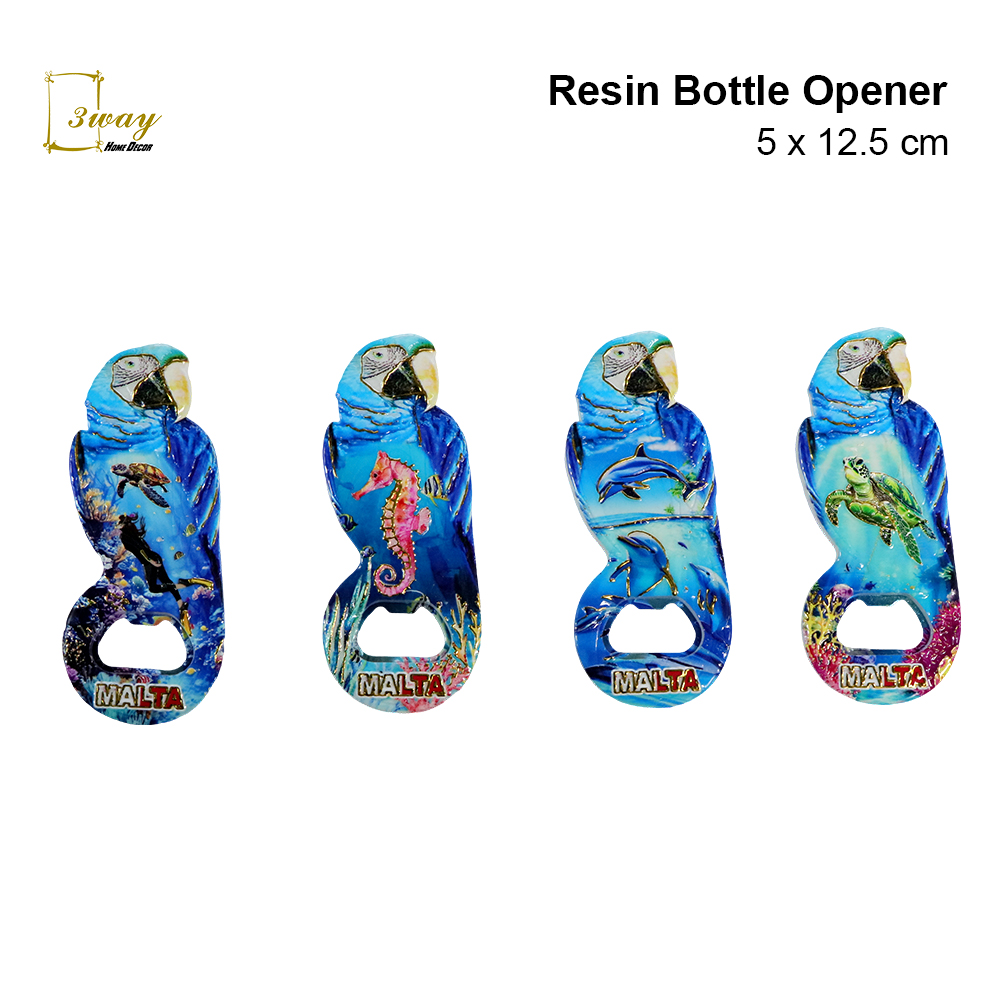 SquareFit Resin Bottle Opener Parrot Shape 5x12.5 cm