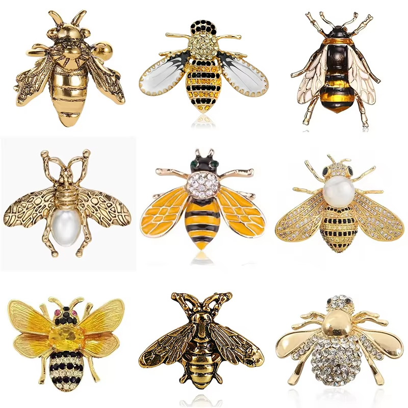 Custom Design Insect Brooch Rhinestone Luxury Jewelry Accessories Pins
