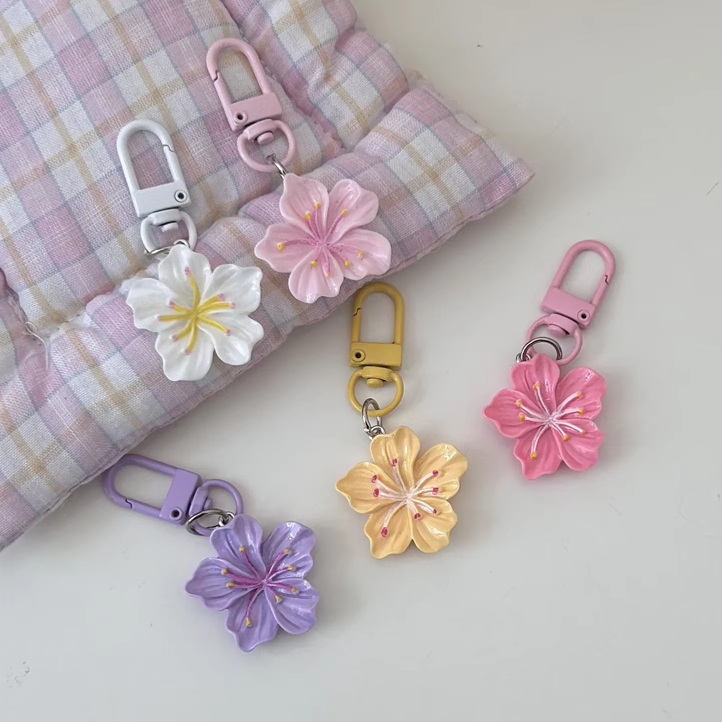 Custom Beaded Carabiner Bag Charm Keychain Accessory