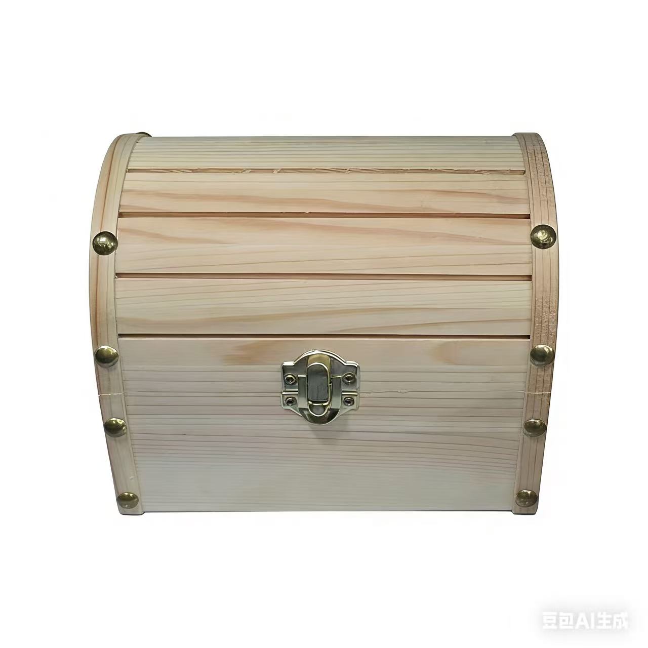 Natural Pine Wood Curved Vintage Box (Lockable Storage Chest/Gift Box)
