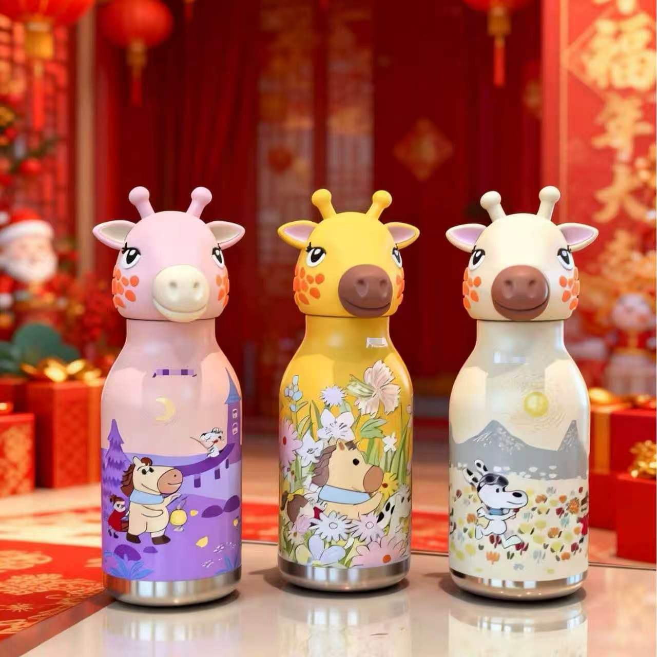Cartoon-style stainless steel vacuum cup