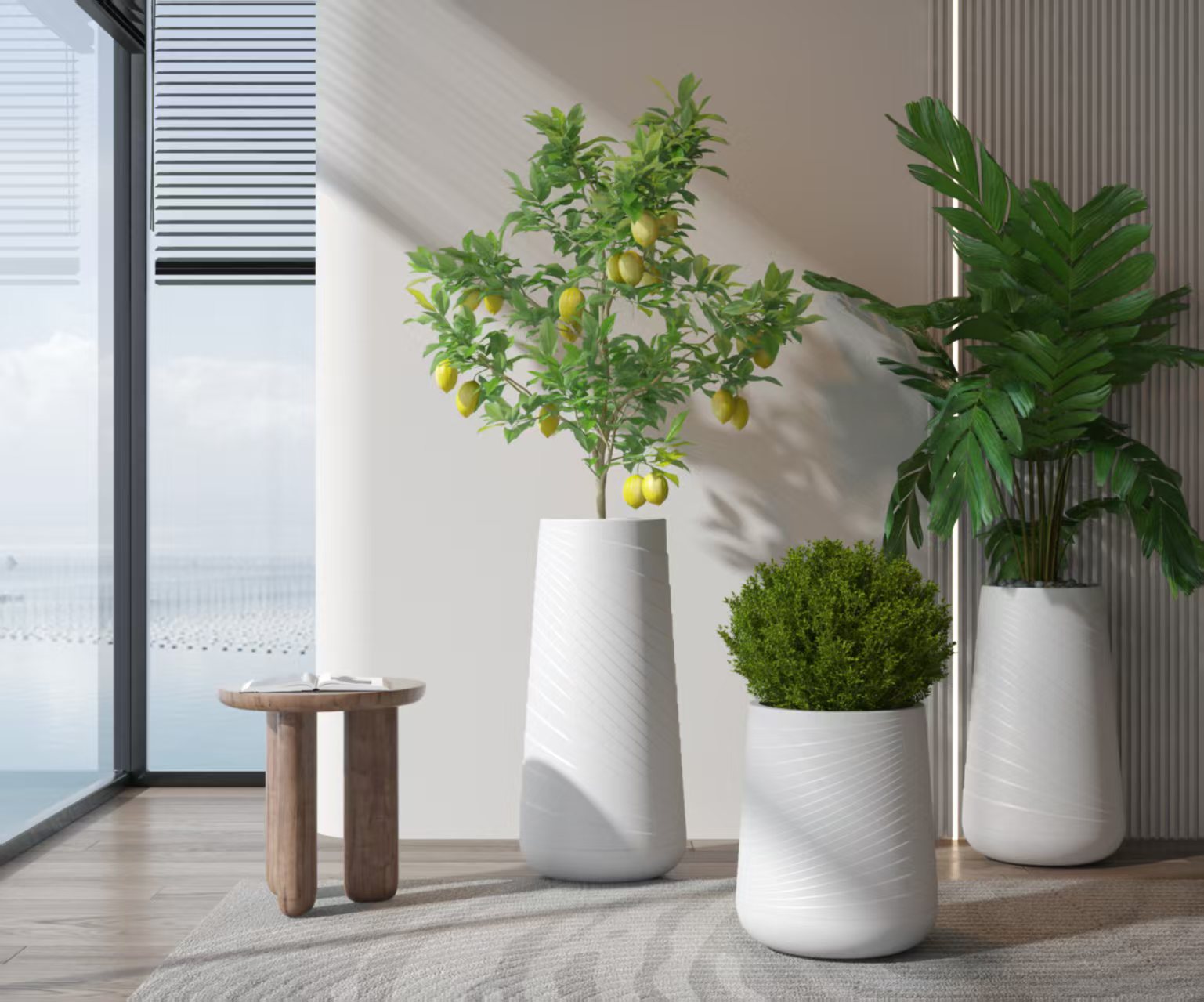Automatic water absorbing flowerpot indoor large spherical water storage