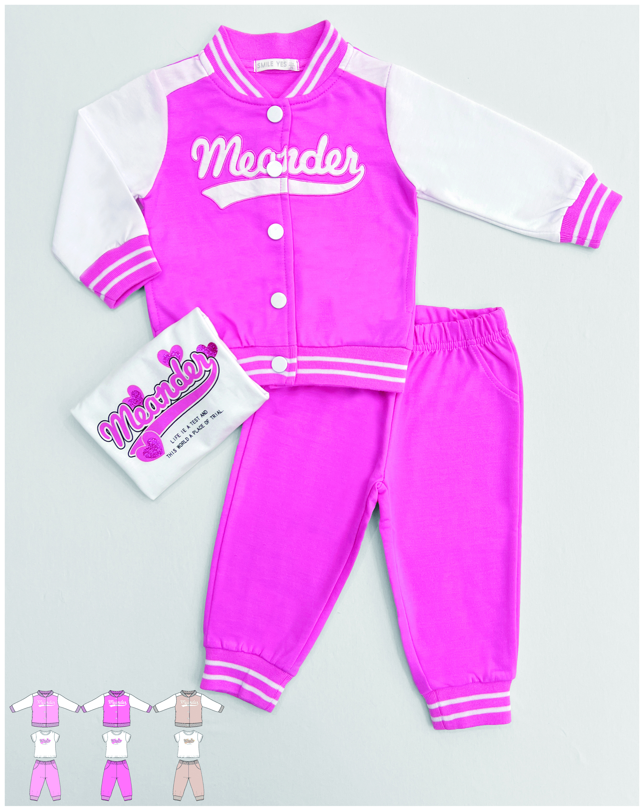 Girls' baseball uniform set