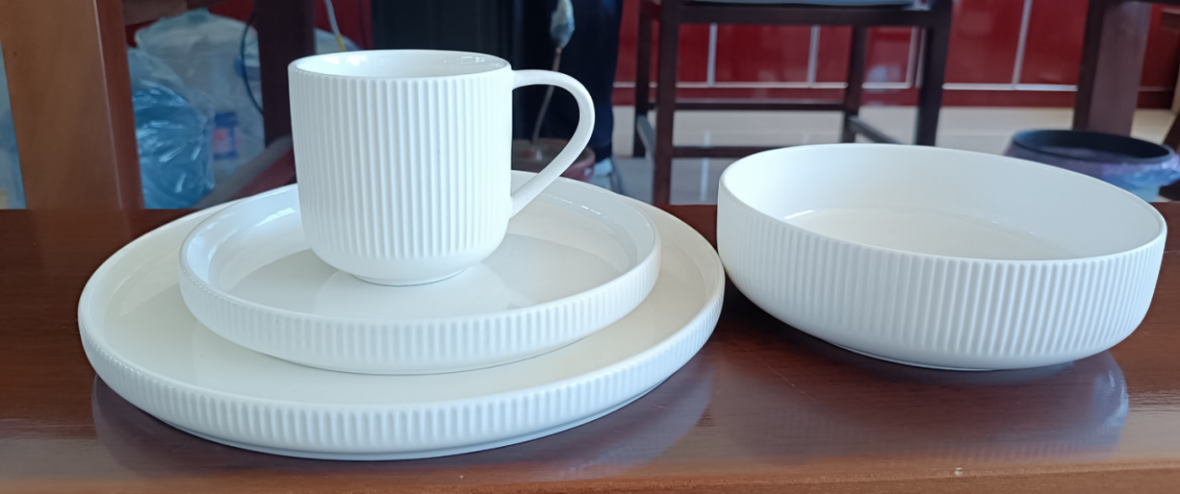 embossed porcelainware