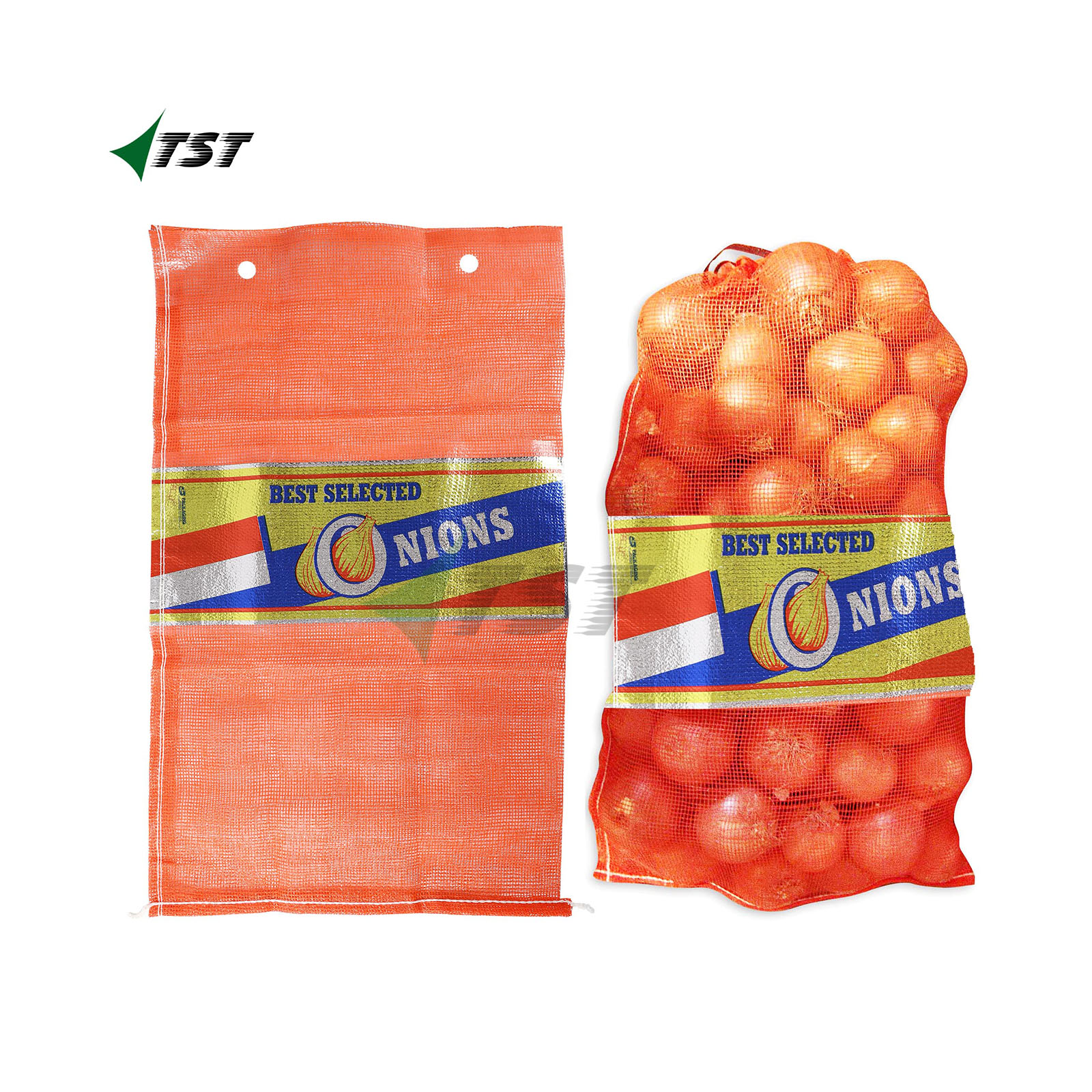 25kg red Pp Leno Mesh Bags for Onion Auto Packing Machine
