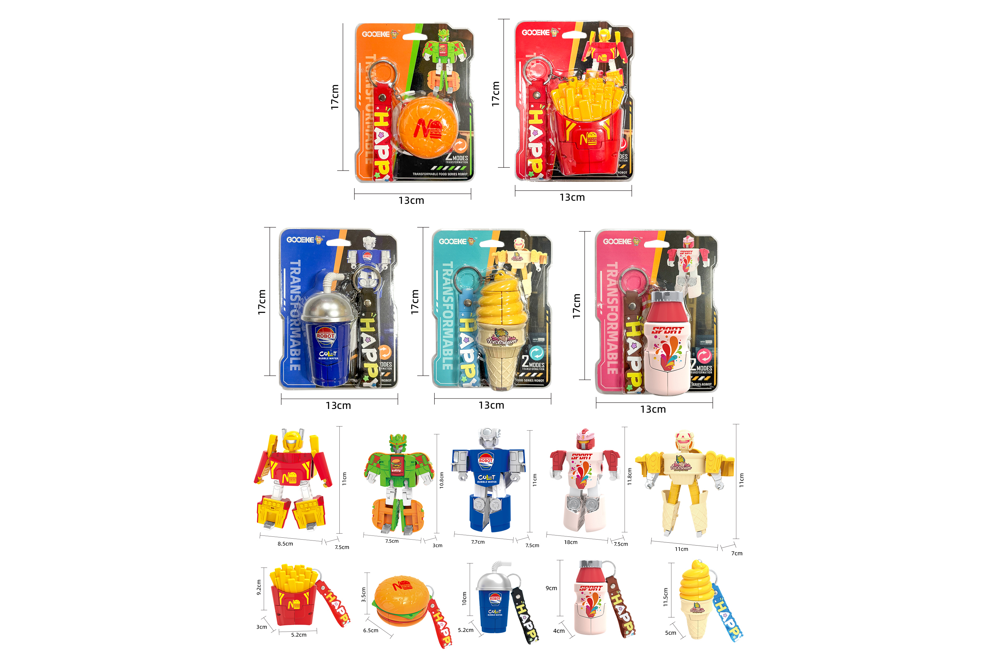Transforming toys key ring