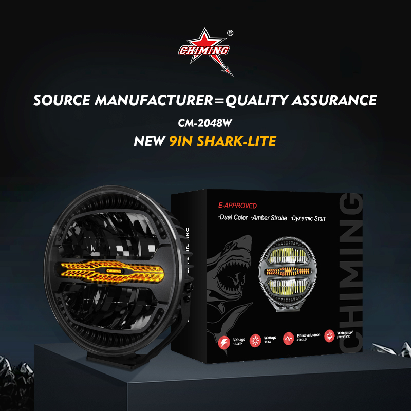 Chiming automotive Led lights motorcycle spotlights ECE approval high quantity manufacture.