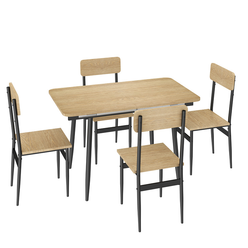 Extendable dining table with 4 chairs