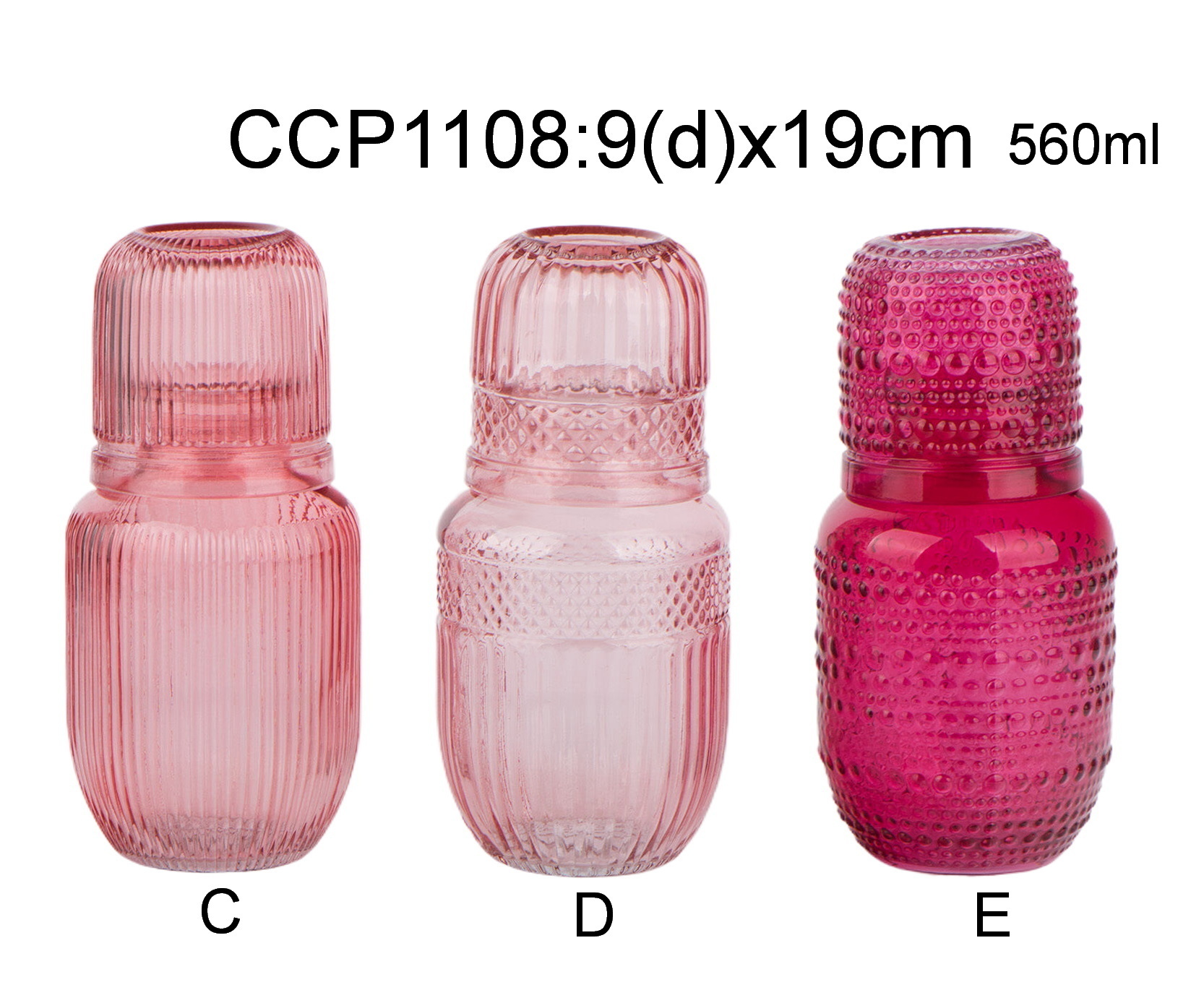 embossed design glass water bottle milk bottle with glass lid