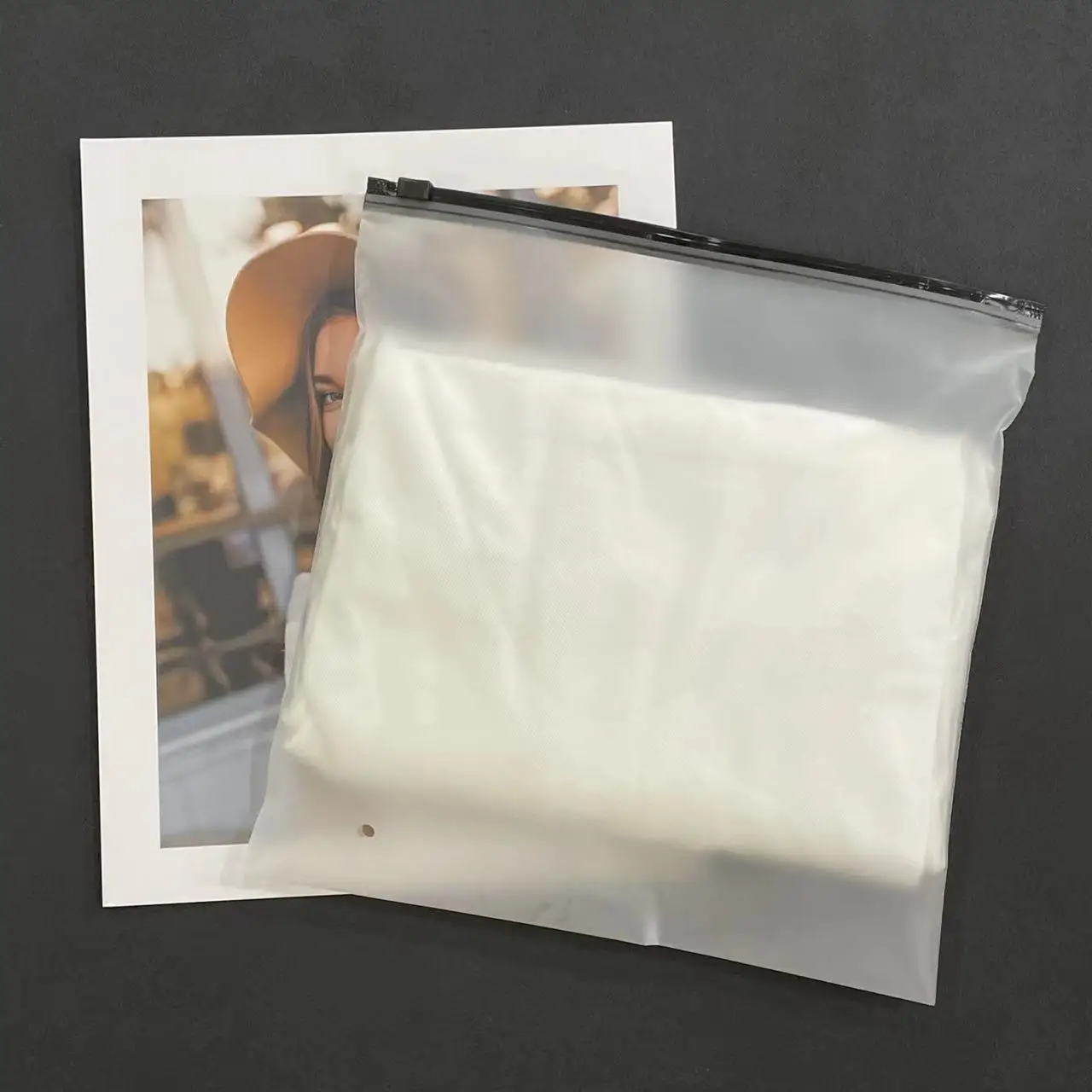 Wholesale Customized Logo CPE Frosted Plastic Moisture Proof Zipper bags