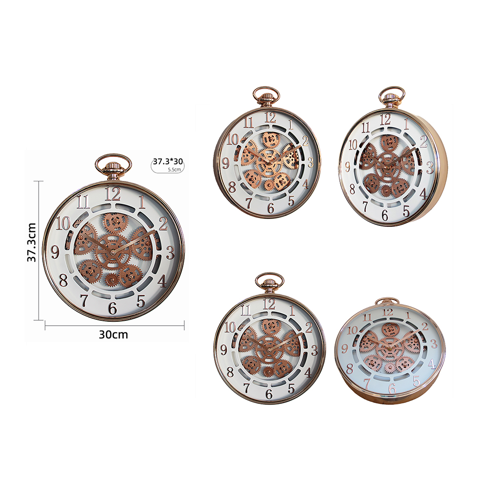 Industrial Style Vintage Plastic Gear Wall Clock With Hanging Ring