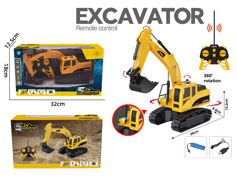 5ch Remote Control Alloy Engineering Excavator