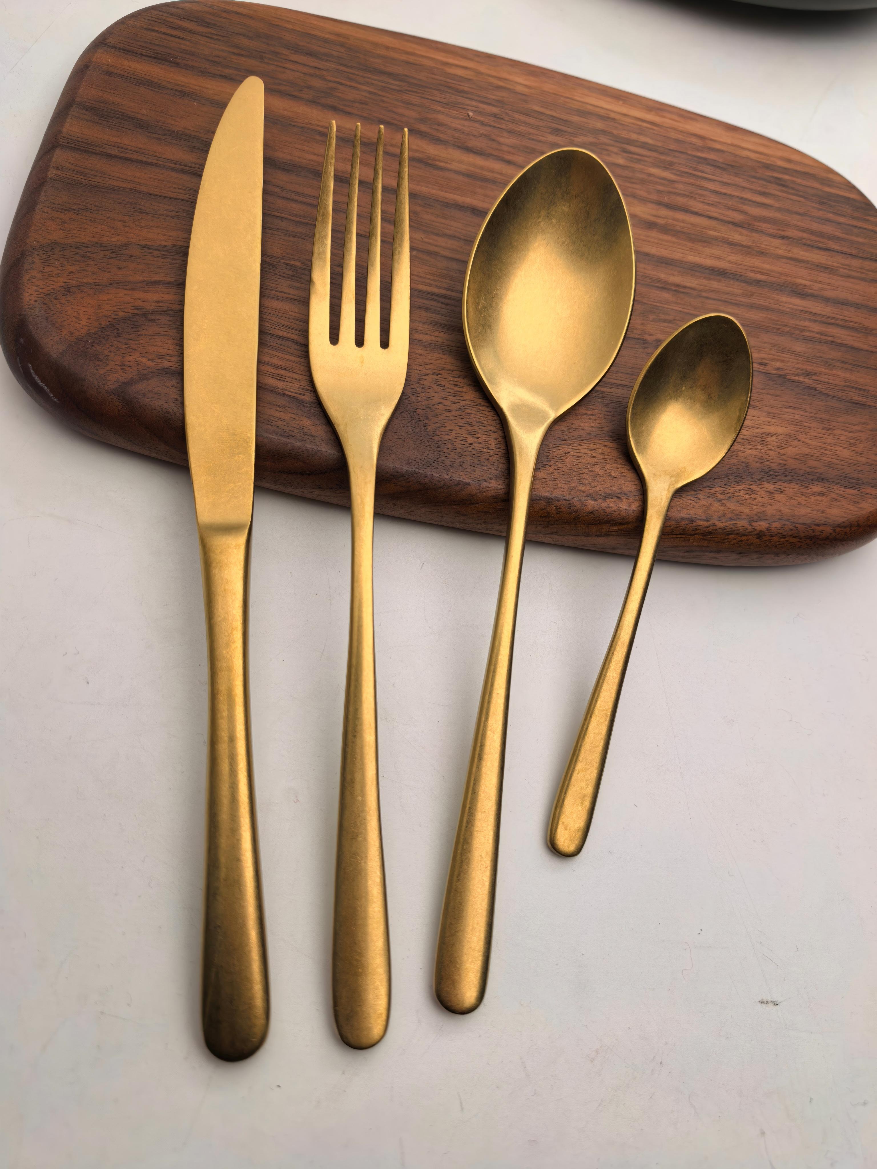 Gold color cutlery