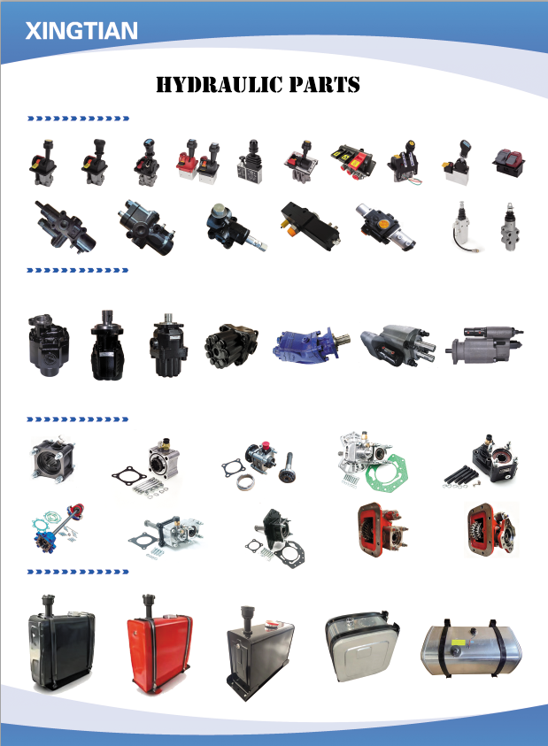 Different type of hydraulic pump,valve,oil tank,etc.