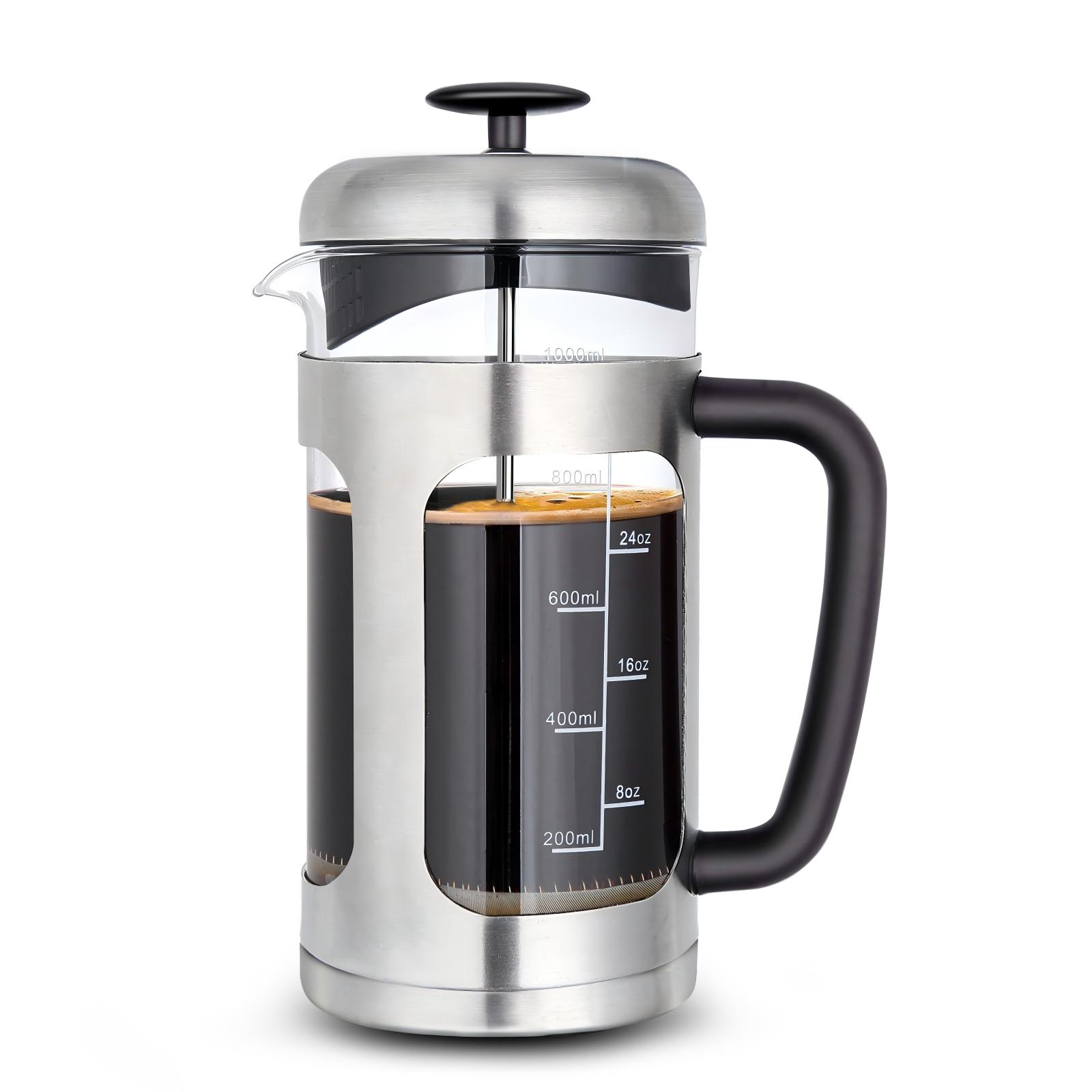French press coffee tea maker coffee pot heat resistant borosilicate glass coffee plunger cafetiere