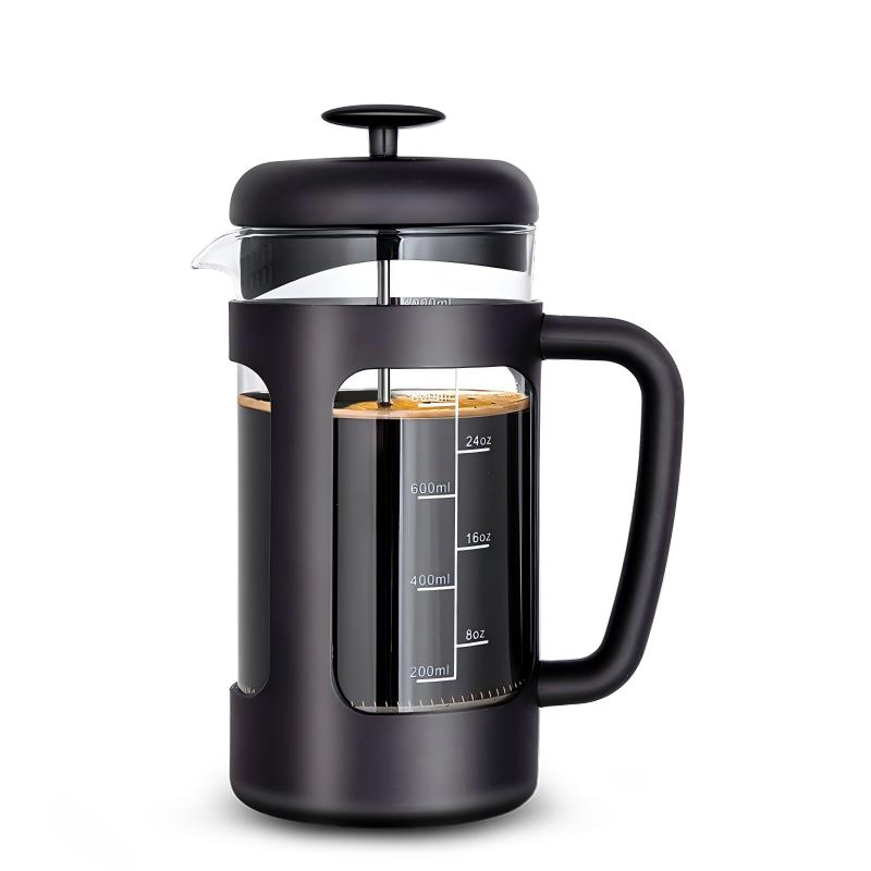 French press coffee tea maker coffee pot heat resistant borosilicate glass coffee plunger cafetiere