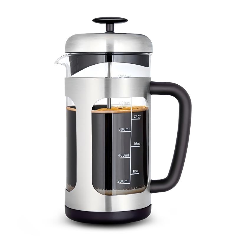 French press coffee tea maker coffee pot heat resistant borosilicate glass coffee plunger cafetiere
