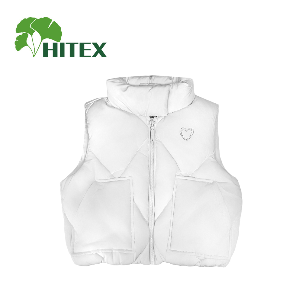 Hitex Girl's Woven Fake Diamond Basic Padded Vest