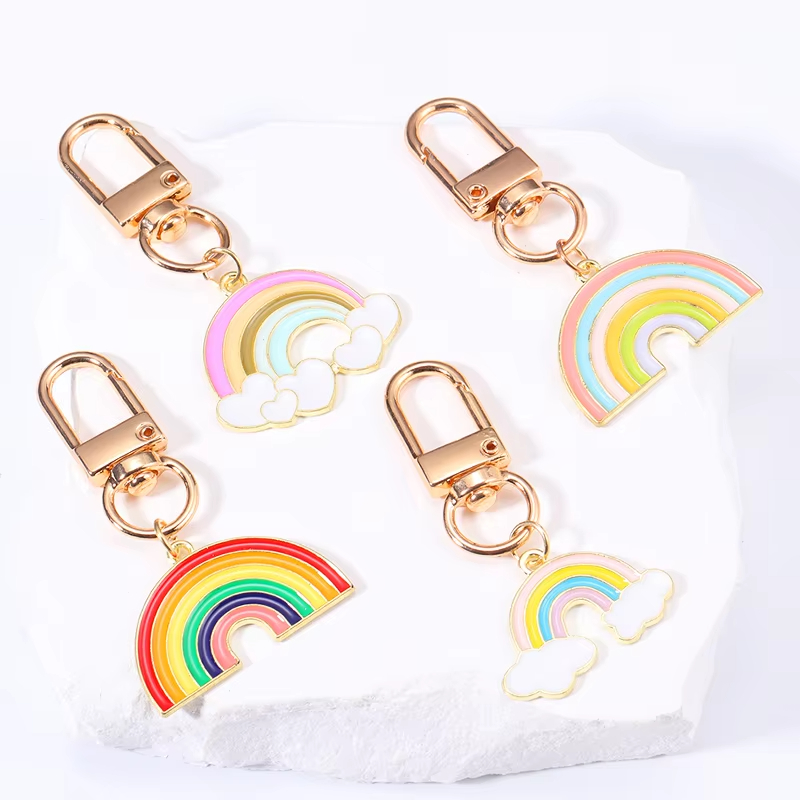 Custom Rainbow Cloud Enamel Keychain Decor Charms Manufacturer