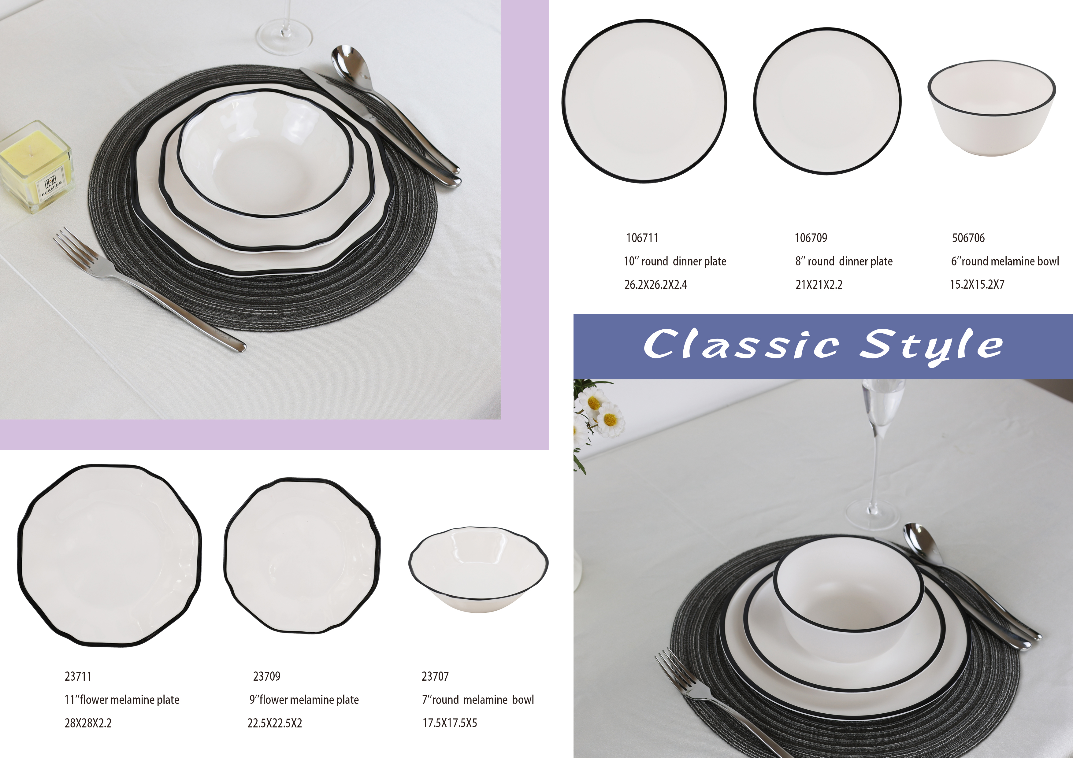 Melamine dinnerware