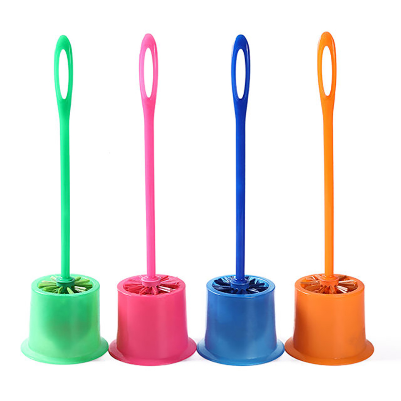 Toilet cleaning brush with holder set for bathroom