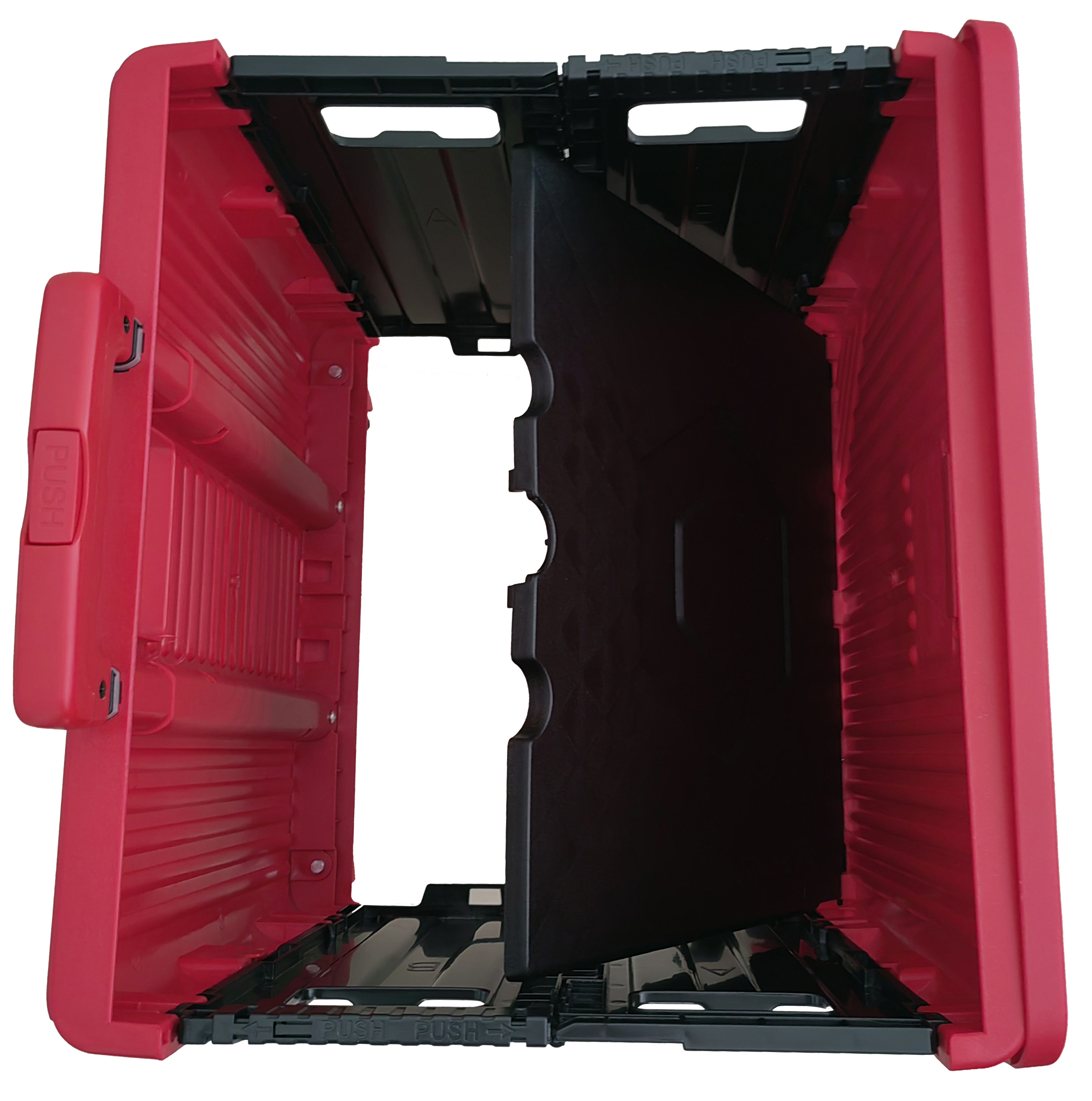 Folding plastic shopping cart