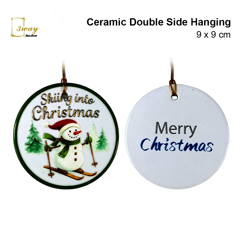 SquareFit Ceramic Hanging Ornament Round Shape 9x9 cm