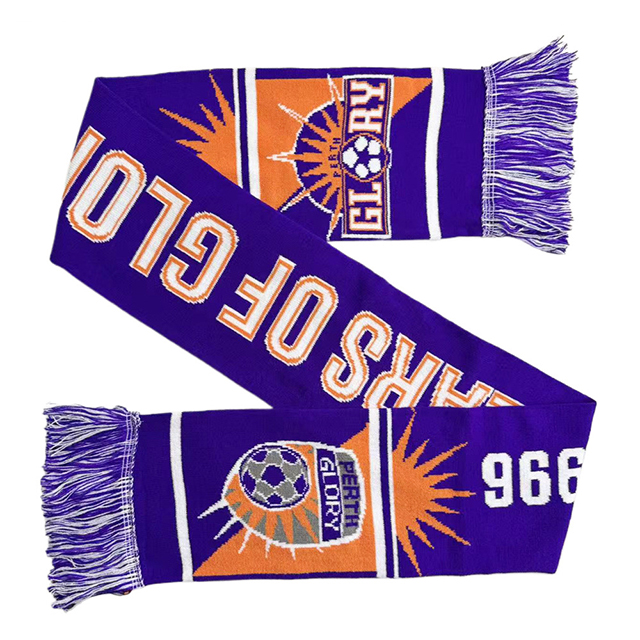 Custom National Football Team Fan Knitted Rugby Jacquard Soccer Club Supporter Cheering Retro Scarf